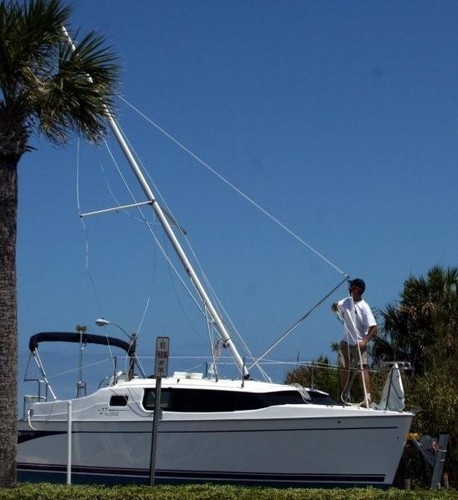 Mast collapses for trailering - photo Mike Harker © SW